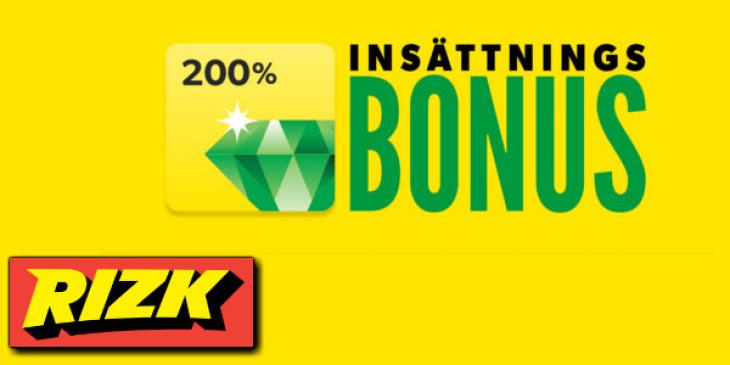 Få en 200% upp till 1000 SEK första insättningsbonus på Rizk Casino! (SWE)