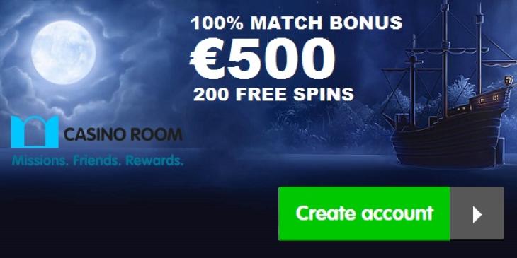 Get €500 Online Casino Bonus +200 Free Spins at Casino Room!
