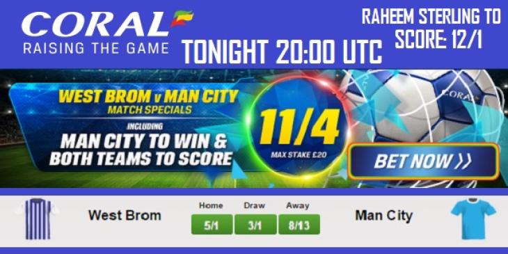 Coral Sportsbook Dishes out Cool Offer for West Brom vs Man City Game