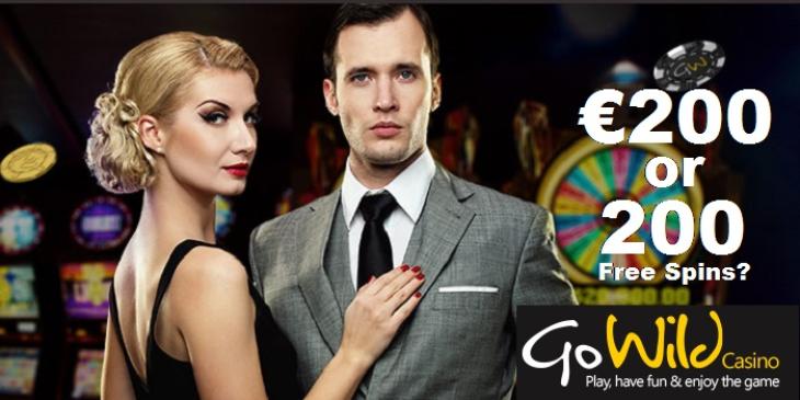 Earn 200% up to EUR 200 First Deposit at Go Wild Casino
