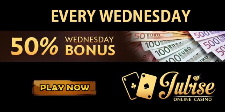 100-pound Cashmatch Bonus with Jubise Casino’s Lucky Wednesday