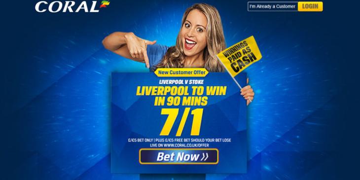 Take this Crazy Liverpool v Stoke Enhanced Odds Betting Offer at Coral Sportsbook!