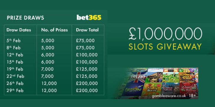 Win Your Chunk from the £1,000,000 Best Slots Giveaway at Bet365 Casino!