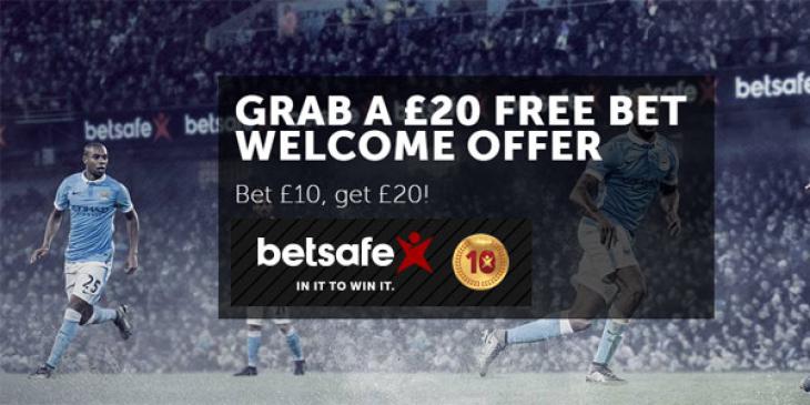 Get a £20 free bet with thanks to the Betsafe Sportsbook Welcome Offer
