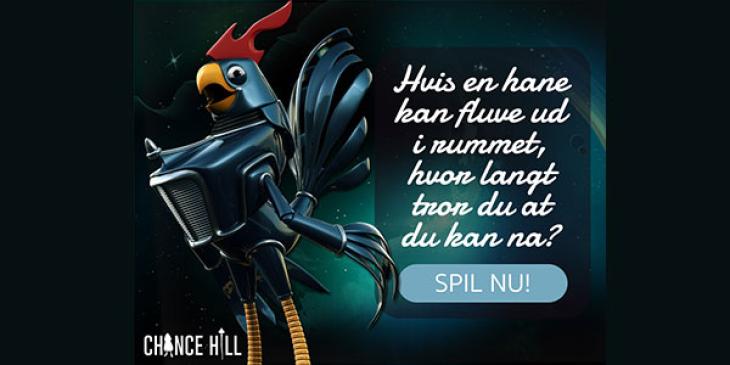 Chance Hill byder alle nye spillere velkommen med en 300€ genopfyldningsbonus samt 200 gratis spins (DK)