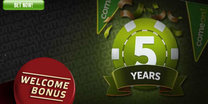 Comeon! Sportsbook Celebrates  5 Year Anniversary With Whopping Welcome Bonus