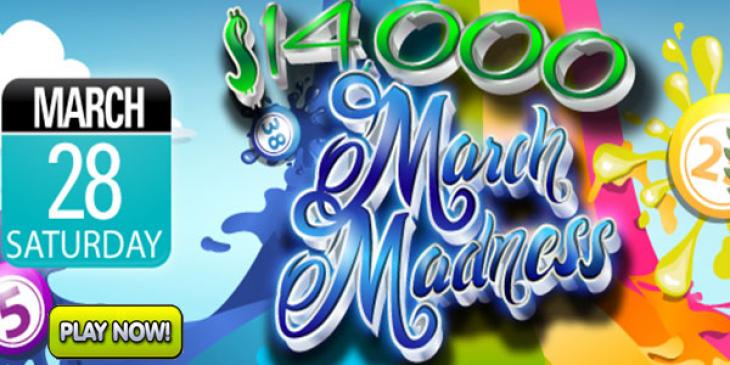 Play March Bingo Madness at CyberBingo for over $25,000 in Cash Prizes