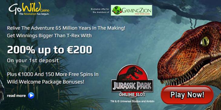 Earn 200% up to EUR 200 First Deposit at Go Wild Casino
