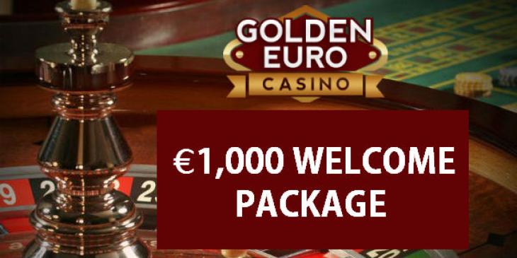 Receive 100% up to €100 as Part of the €1,000 Golden Euro Casino Welcome Package