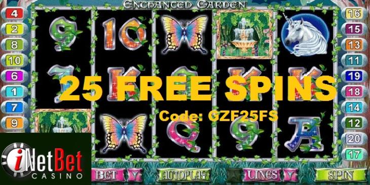 Pick Up 25 Free Spins for iNetBet Casino `s Enchanted Garden Slot