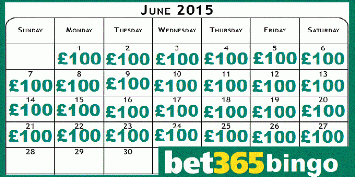Win GBP 100 Every Day with Bet365 Bingo