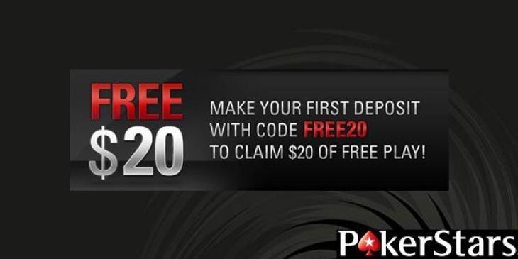 There’s $20 of Free Play at PokerStars for Your First Deposit