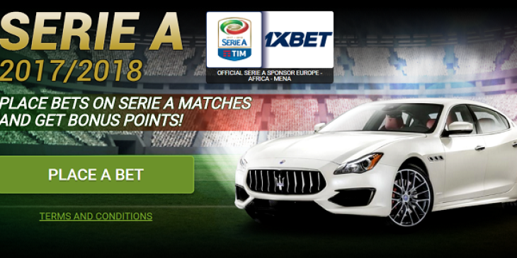 Bet on Serie A Matches at 1xBET Sportsbook to Win a Maserati Quattroporte S!