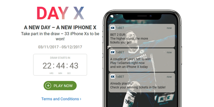 Win an iPhone X Every Day Thanks to 1xBET Sportsbook!