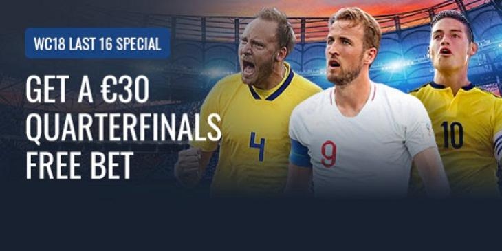 Get €30 Free Bet on QF Matches at 10Bet Sportsbook