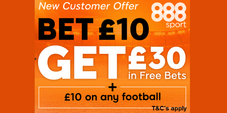 New Customer Betting Offer at 888sport Gives You GBP 30 Free Bet