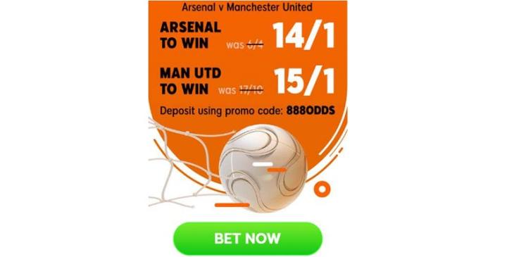 The Best Arsenal vs Man Utd Betting Odds are at 888sport