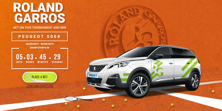 Win a Peugeot 5008 GT-Line with French Open Betting at 1xBET Sportsbook