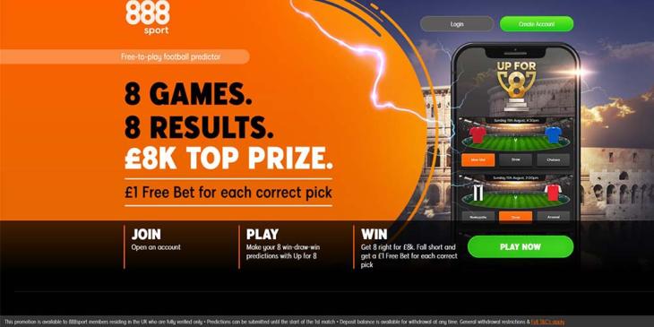 No Deposit Promotion: Predict Football Matches to Win £8,000 at 888Sport