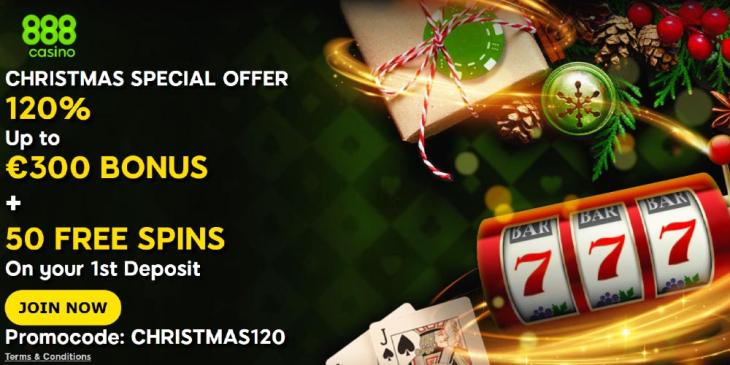 888casino Christmas Bonus with up to €300 and Free Spins