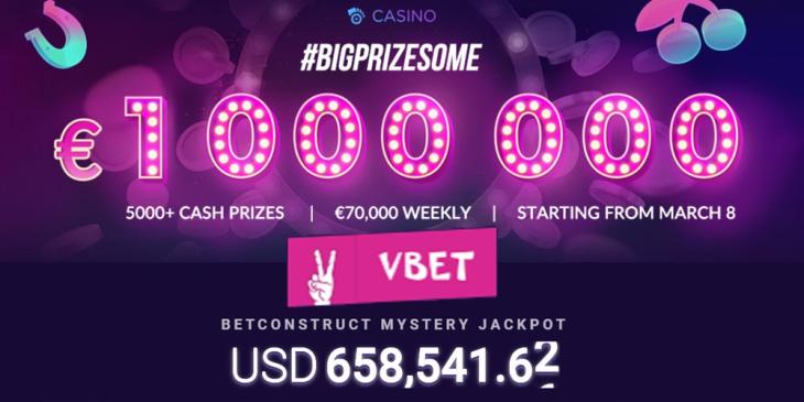 Vbet Casino EUR 1.000.000 Prize Pool: Win Your Share.