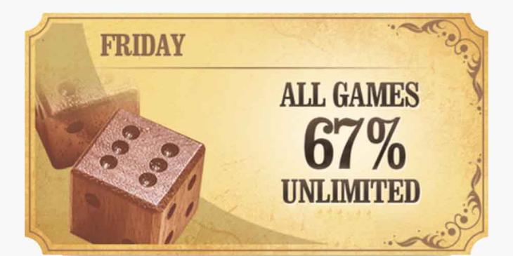 Get 67% Match Bonus Every Friday at High Noon Casino