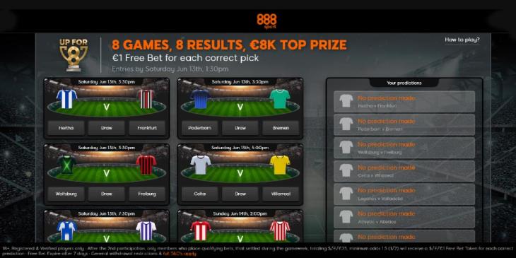 Win €8k with 888sport’s Football Toto Promo through GamingZion