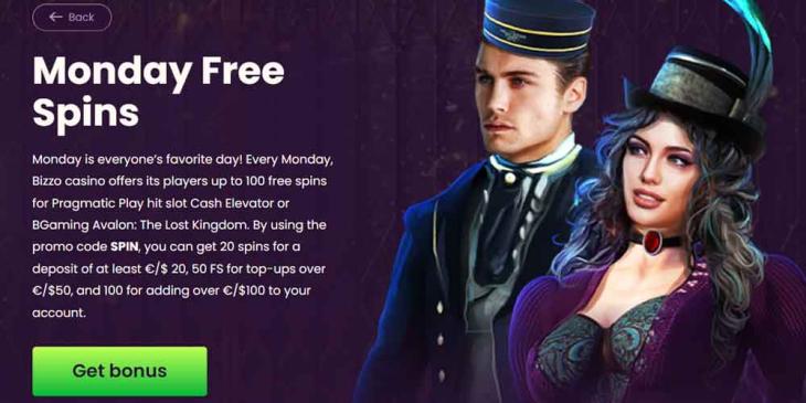 Bizzo Casino Weekly Free Spins: Get up to 100 Free Spins