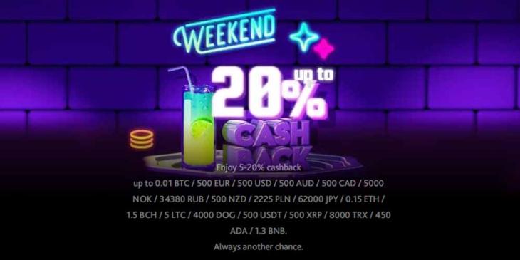 Weekly Cashback Offer: Enjoy From 5-20% Cashback at 7BIT Casino