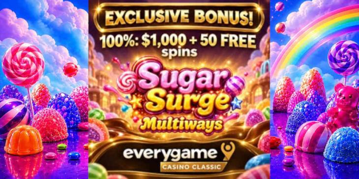 Trigger the Sugar Rush with the SUGAR SURGE: MULTIWAYS Slot Bonus at Everygame Casino Classic