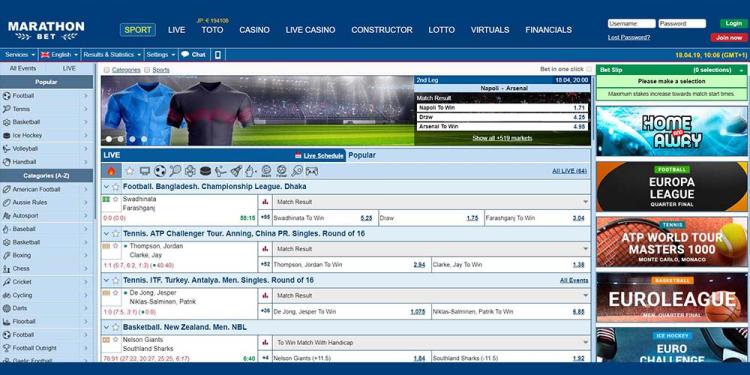 Marathonbet Sportsbook Slide 1