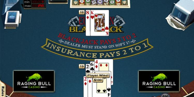 Play European Blackjack Online at Raging Bull Casino