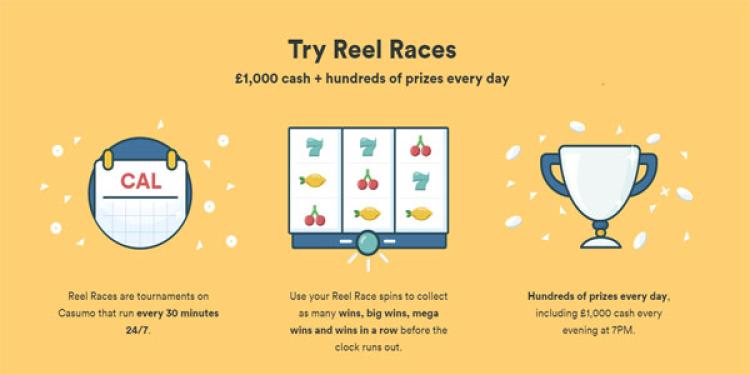 Casumo Casino Reel Races Offer Daily Cash Prizes
