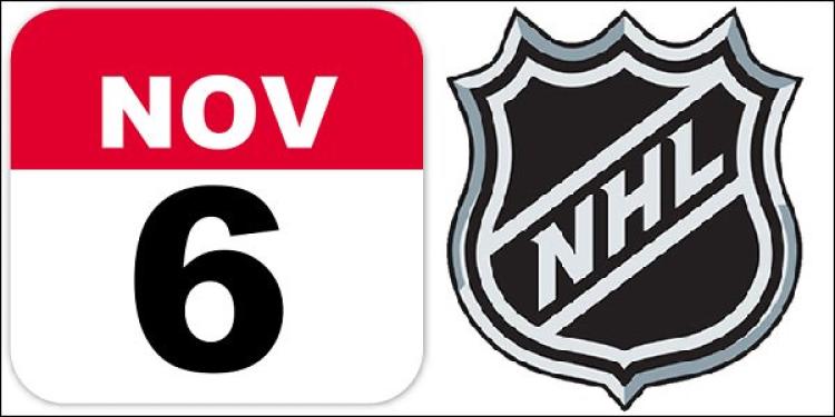 Quick Betting Odds for 6 November NHL Matches
