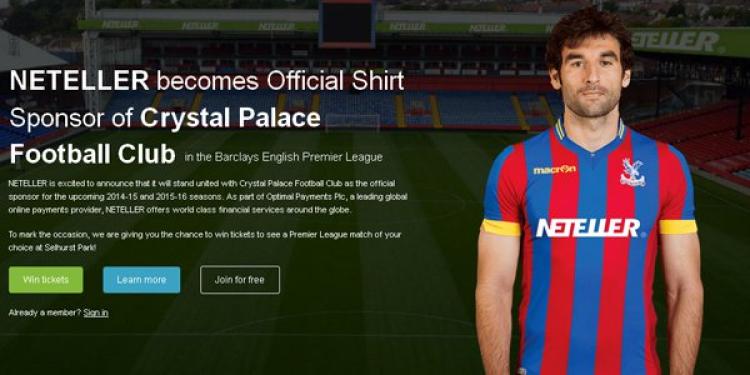 Crystal Palace Football Club Strikes New Sponsorship Agreement with Neteller