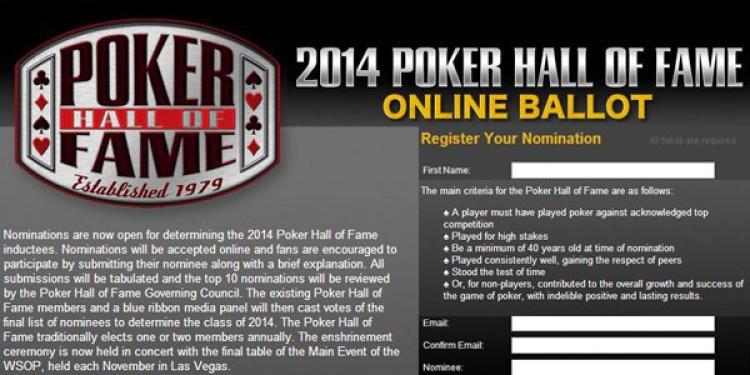 Nominations Open for the Poker Hall of Fame