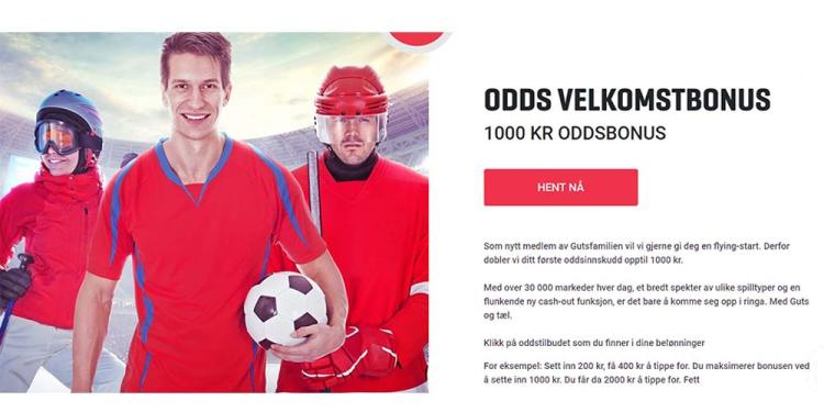 GUTS Sportsbook Norway Welcome Bonus