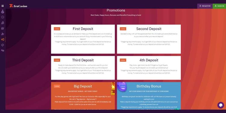 ZenCasino Welcome Bonus