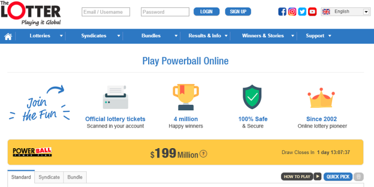 You can Buy PowerBall Ticket Online to Hit a Jackpot Over $750 Million