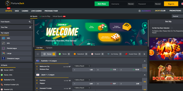 FortuneJack Sportsbook Slide 1