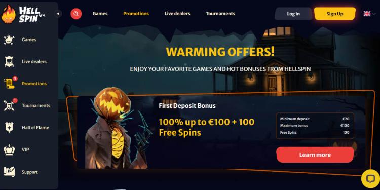 Hellspin Casino Welcome Bonus
