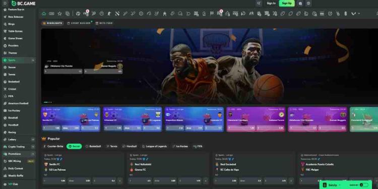 BC.Game Sportsbook Slide 1