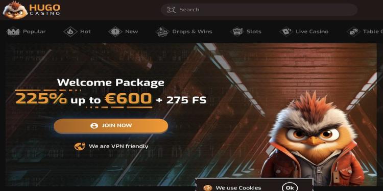 Hugo Casino Welcome Bonus: €600 Plus 275 Free Spins