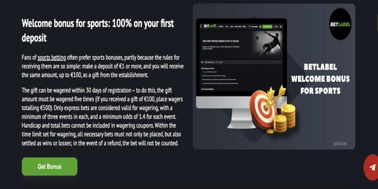 BetLabel Sportsbook Welcome Bonus